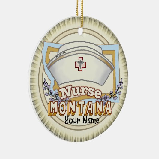 Montana Nurse Keramisch Ornament (Rechts)