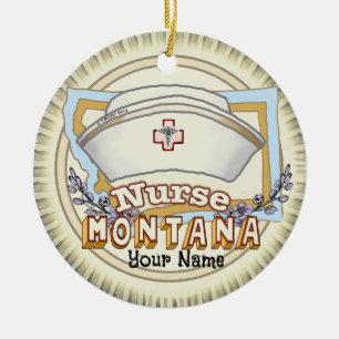 Montana Nurse Keramisch Ornament