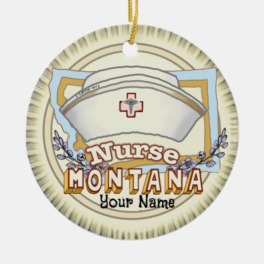 Montana Nurse Keramisch Ornament (Voorkant)