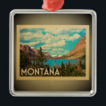 Montana Ornament Vintage Travel<br><div class="desc">Een Montana-ornament met een meer in het Glacier National Park.</div>