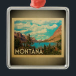 Montana Ornament Vintage Travel<br><div class="desc">Een  Montana-ornament met een meer in het Glacier National Park.</div>