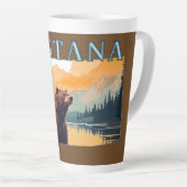 Montana Outline Beer Mountains Latte Mok (Rechterhoek)