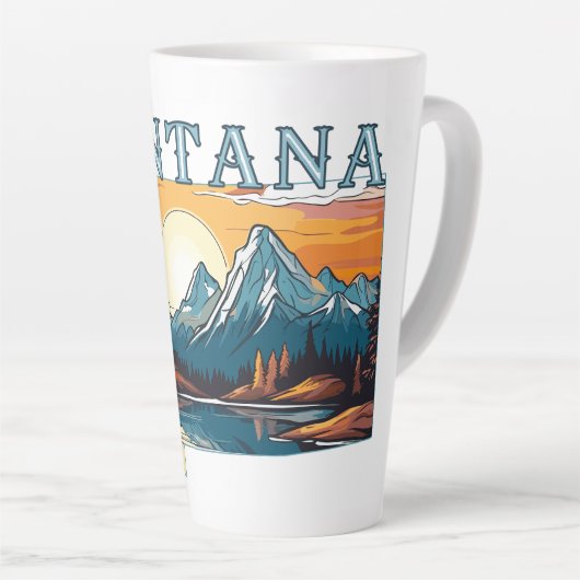 Montana Outline Mountains Latte Mok (Rechterhoek)