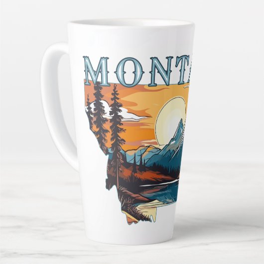 Montana Outline Mountains Latte Mok (Linkerhoek)