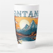Montana Outline Mountains Latte Mok (Voorkant)