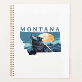 Montana Outline Wolf en Maan Planner