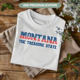 Montana Patriottisch De Schatstaat Aangepast T-shirt