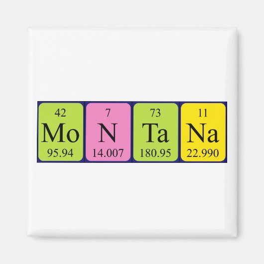 Montana periodiek table name magnet (Voorkant)