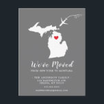 MONTANA-postkaart van de staat die de aankondiging Briefkaart<br><div class="desc">Verplaatsende aankondiging | State MONTANAModern-bewegende aankondiging met de staat MONTANA, met een rood hart en een rood vliegtuig op een grijze achtergrond. De achtergrondkleur kan gemakkelijk worden veranderd door te klikken personaliseer en dan te klikken om verder aan te passen om onze kleurenplukker te uitzichten. Vanaf daar kun je ook...</div>