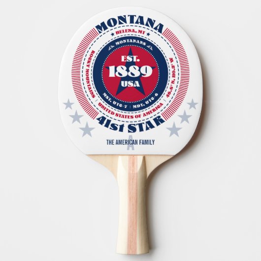 Montana Pride Circular Typography Monogram Tafeltennisbatje (Voorkant)