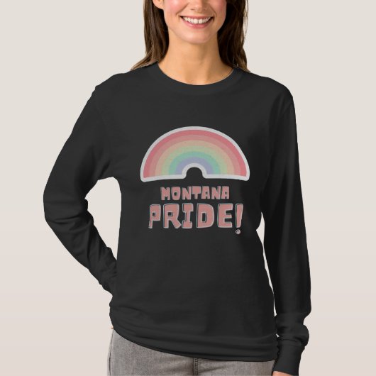 Montana Pride LGBTQ Cute Rainbow Minimalist Pride T-shirt (Voorkant)
