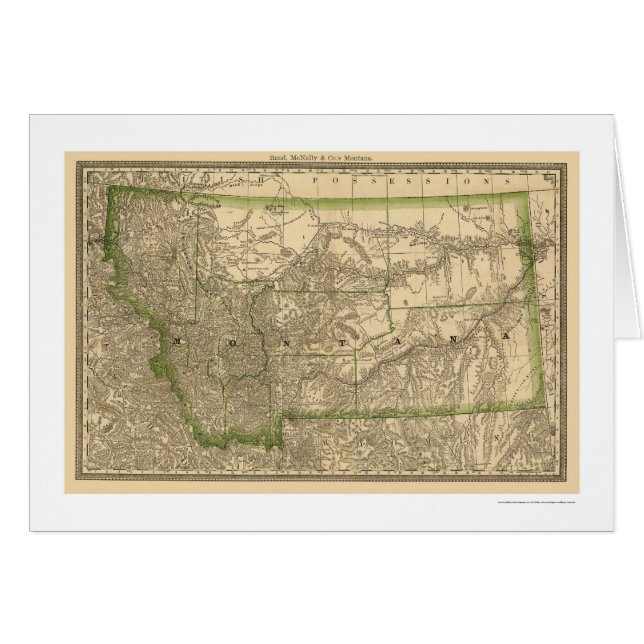 Montana Railroad Map 1881 (Voorkant Horizontaal)
