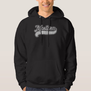 Montana Retro Baseball Style Mannen Vrouwen Hoodie