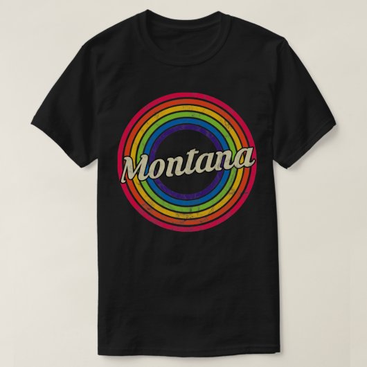 Montana Retro Rainbow Faded Style T-shirt (Design voorkant)