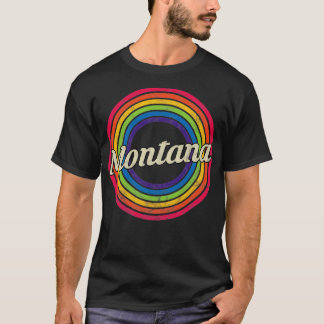 Montana Retro Rainbow Faded Style T-shirt