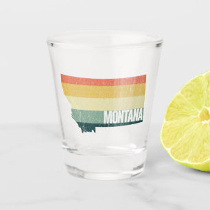 Montana  Retro Sunset Distress State Map Shot Glas