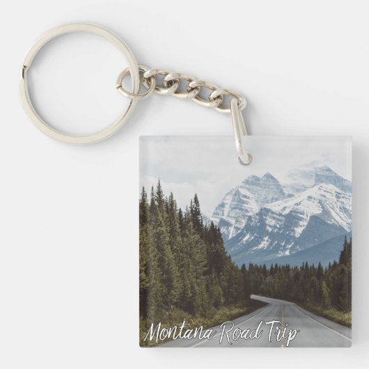 Montana Road Trip Schilderachtig Highway Mountains Sleutelhanger (Voorkant)