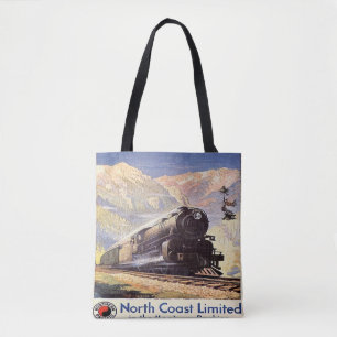 Montana Rockies Locomotive Train Mountain Tote Bag