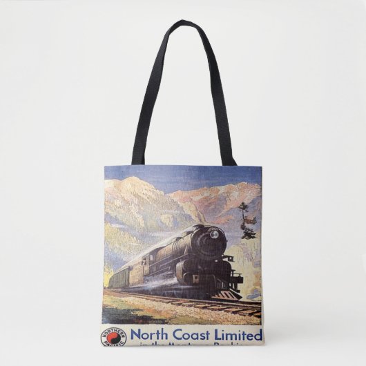 Montana Rockies Locomotive Train Mountain Tote Bag (Voorkant)