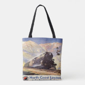 Montana Rockies Locomotive Train Mountain Tote Bag (Achterkant)