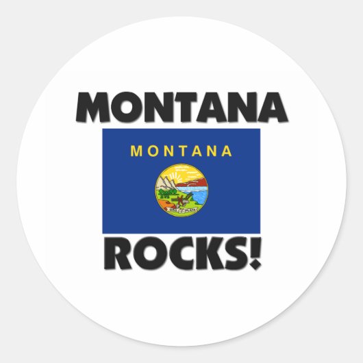 Montana Rocks Ronde Sticker (Voorkant)