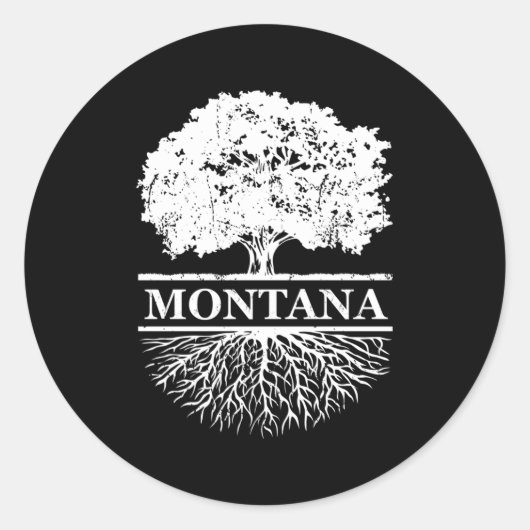 Montana Roots Buiten Ronde Sticker (Voorkant)