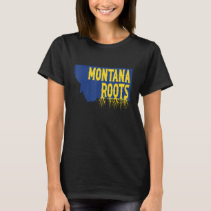 Montana rots op Montana State Map Silhouette T-shirt