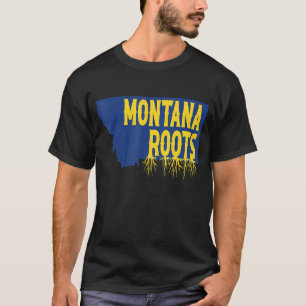 Montana rots op Montana State Map Silhouette T-shirt