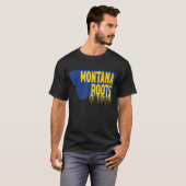 Montana rots op Montana State Map Silhouette T-shirt (Voorkant volledig)