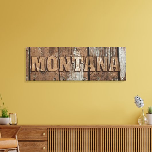 Montana rustieke houten muur canvas teken (Insitu (Woonkamer))