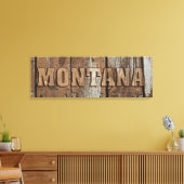 Montana rustieke houten muur canvas teken afdruk (Insitu (Woonkamer))