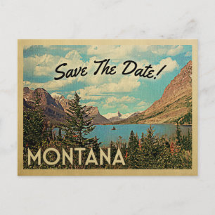Montana Save the Date  Glacier Park Lake Aankondigingskaart