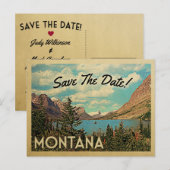 Montana Save the Date Glacier Park Lake Aankondigingskaart (Voorkant / Achterkant)