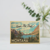 Montana Save the Date Glacier Park Lake Aankondigingskaart (Staand voorkant)