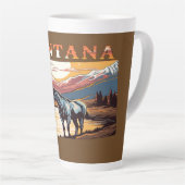 Montana schetst wilde paarden latte mok (Rechterhoek)