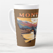 Montana schetst wilde paarden latte mok (Linkerhoek)