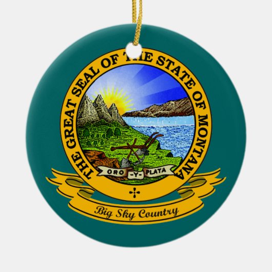 Montana Seal Keramisch Ornament (Voorkant)