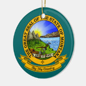 Montana Seal Keramisch Ornament (Links)
