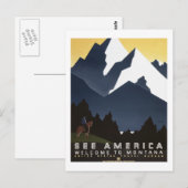 Montana "See America" Vintage Travel Poster Briefkaart (Voorkant / Achterkant)