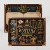 Montana Shadow Box 3D Figuur Staat Briefkaart (Voorkant / Achterkant)