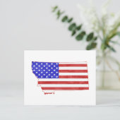 Montana Shaped American Flag Patriotic Montanan Briefkaart (Staand voorkant)