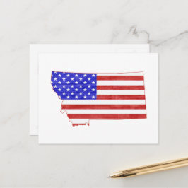 Montana Shaped American Flag Patriotic Montanan Briefkaart
