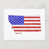 Montana Shaped American Flag Patriotic Montanan Briefkaart (Voorkant)
