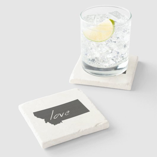 Montana Shaped Black Chalkboard Montanan Love Stenen Onderzetter (Zijkant)