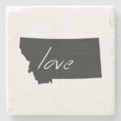Montana Shaped Black Chalkboard Montanan Love Stenen Onderzetter (Voorkant)