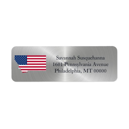 Montana Silver American Flag Patriotic Etiket (Voorkant)
