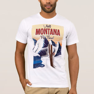 Montana Ski — afdrukken in stijl T-shirt