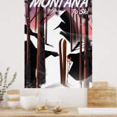 Montana Ski vintage reisposter Poster (Keuken)