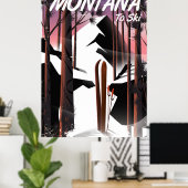 Montana Ski vintage reisposter Poster (Thuiskantoor)