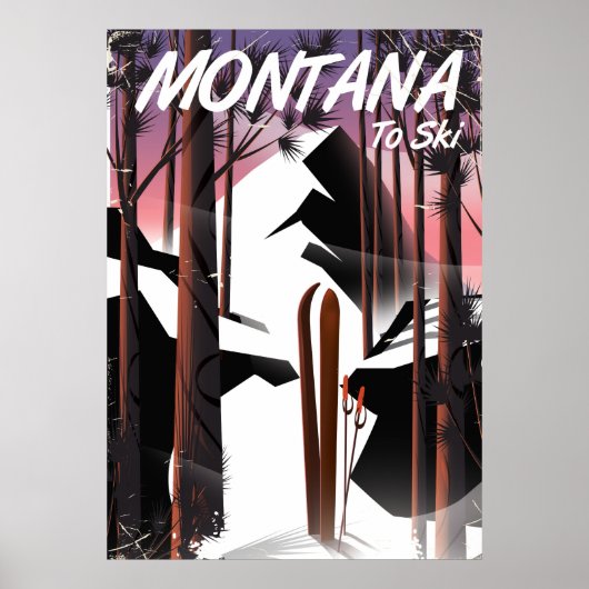 Montana Ski vintage reisposter Poster (Voorkant)